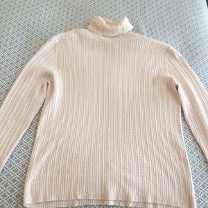 Newman Marcus light pink silk turtleneck